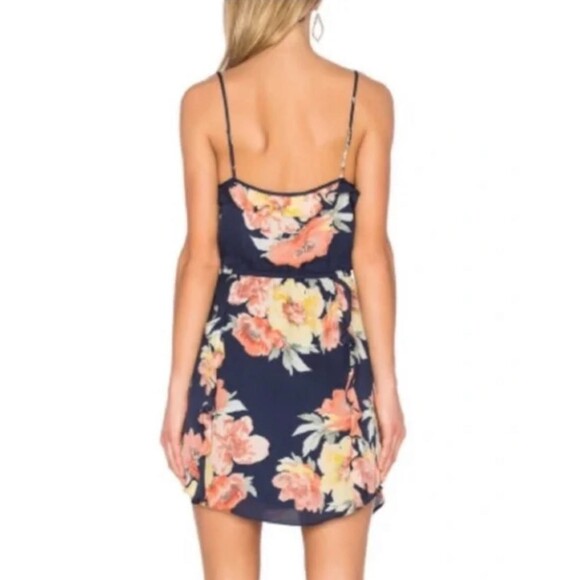 JOIE Foxglove Floral Ruffle Spaghetti Strap 100% Silk Dress, Sz M - Picture 2 of 6
